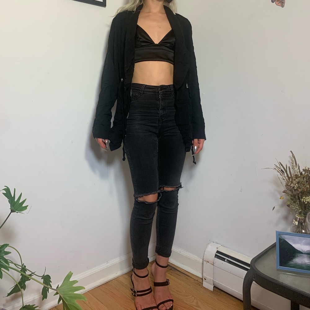Cinch Waist Drape Jacket